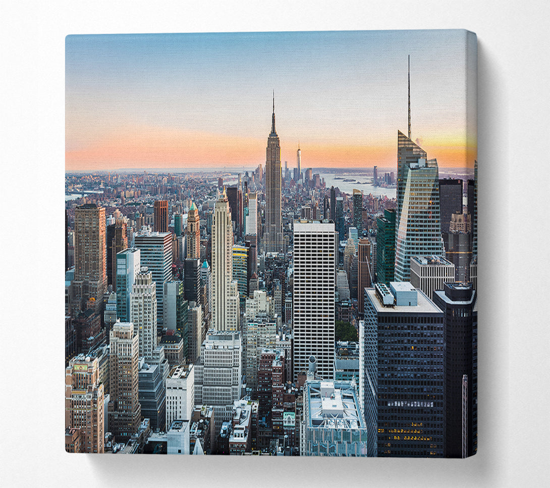  A Canvas Print of East River Through The Big City Canvas Art