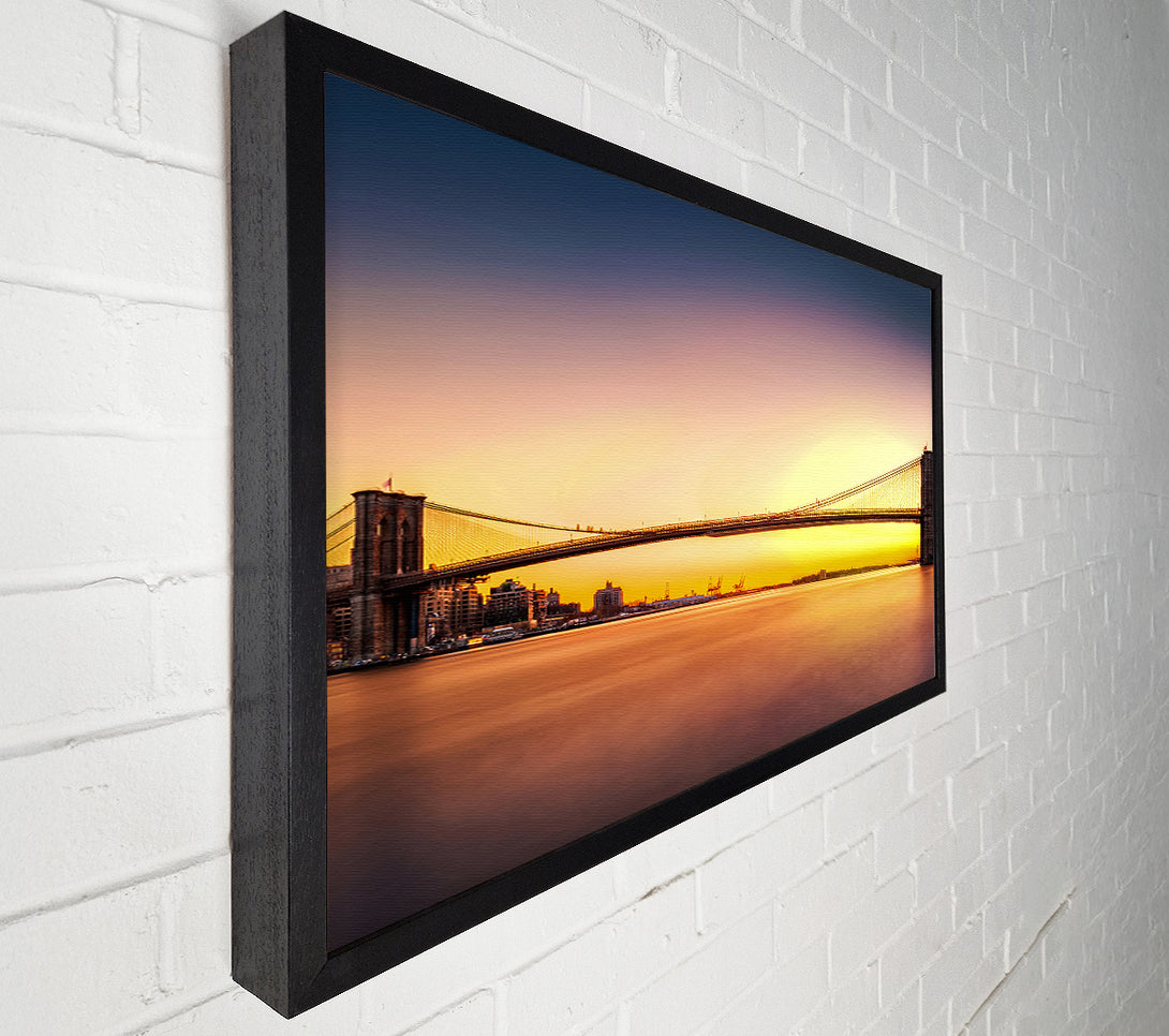  A Canvas Print of Sunset Over Brooklyn Bridge Canvas Wall Art