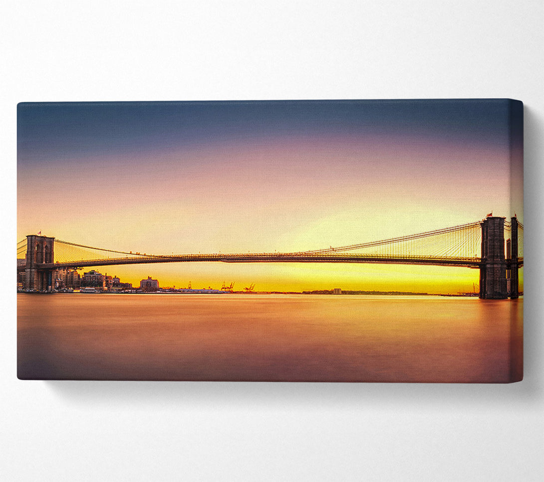  A Canvas Print of Sunset Over Brooklyn Bridge Canvas Wall Art