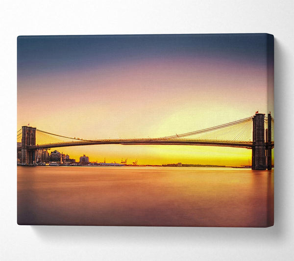  A Canvas Print of Sunset Over Brooklyn Bridge Canvas Wall Art