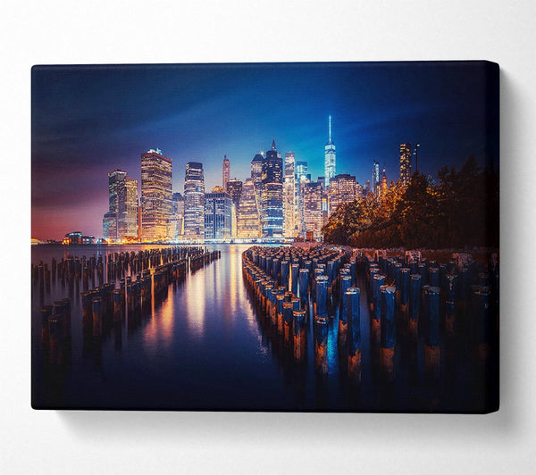  A Canvas Print of Twinkling Lights Of The Big City Canvas Print