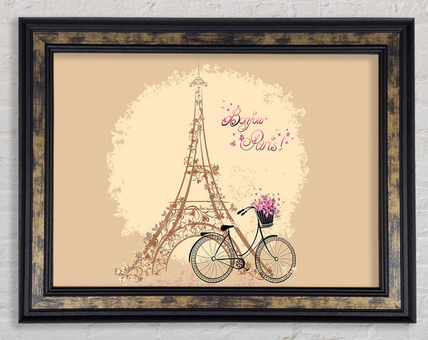 Eiffel Tower Retro 4 Framed Print
