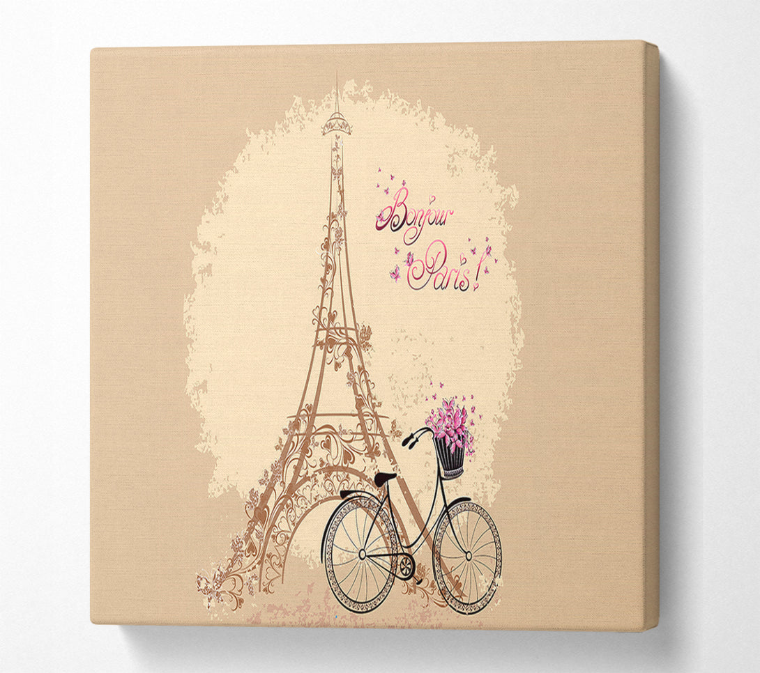  A Canvas Print of Eiffel Tower Retro 4 Canvas Print