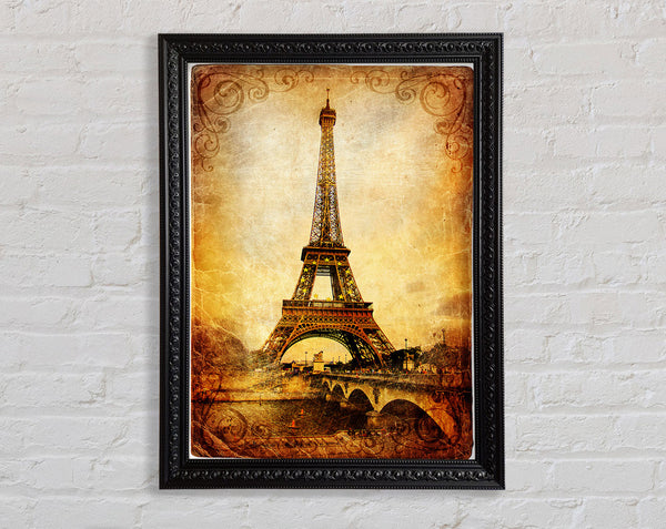Eiffel Tower Retro 2 Framed Print