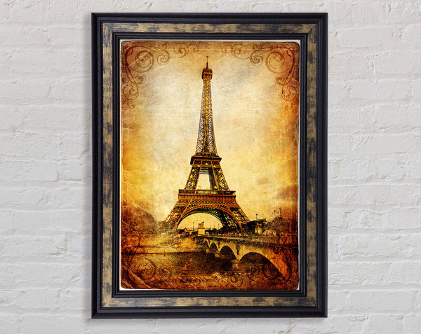 Eiffel Tower Retro 2 Framed Print