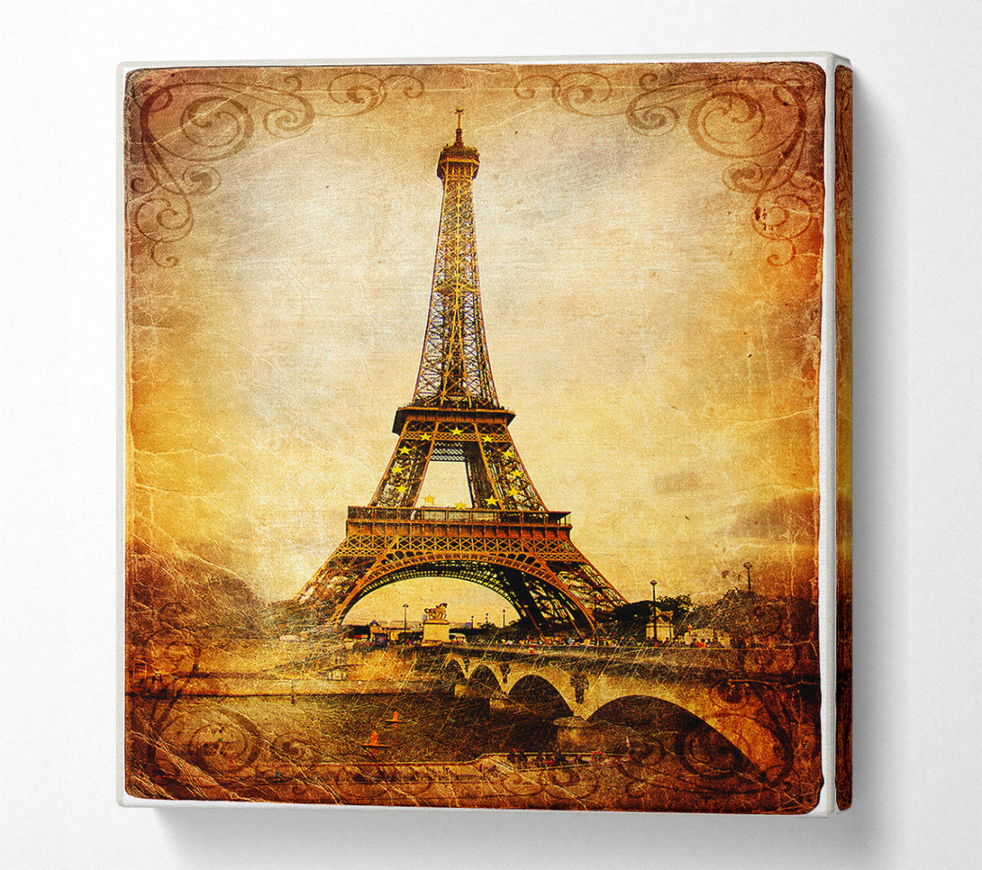  A Canvas Print of Eiffel Tower Retro 2 Canvas Wall Art