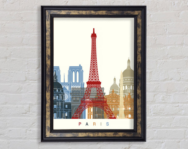 Eiffel Tower Retro 1 Framed Print