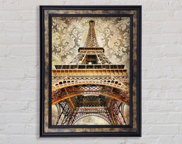 Eiffel Tower Retro 3 Framed Print