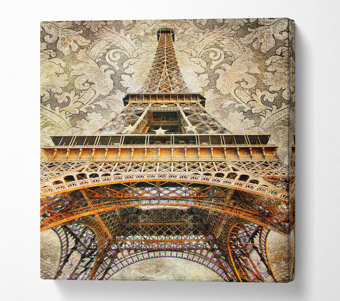  A Canvas Print of Eiffel Tower Retro 3 Canvas Print