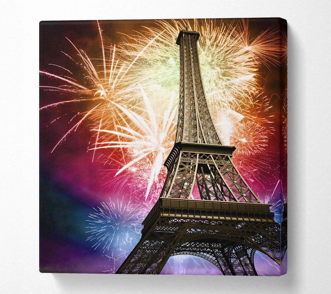  A Canvas Print of Eiffel Tower Fireworks 1 Canvas Print
