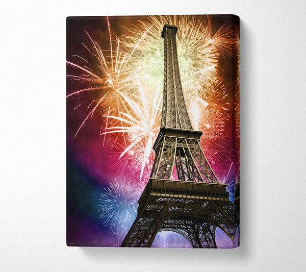  A Canvas Print of Eiffel Tower Fireworks 1 Canvas Print