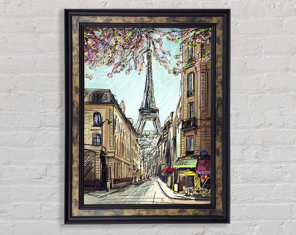 Eiffel Tower Streets 12 Framed Print