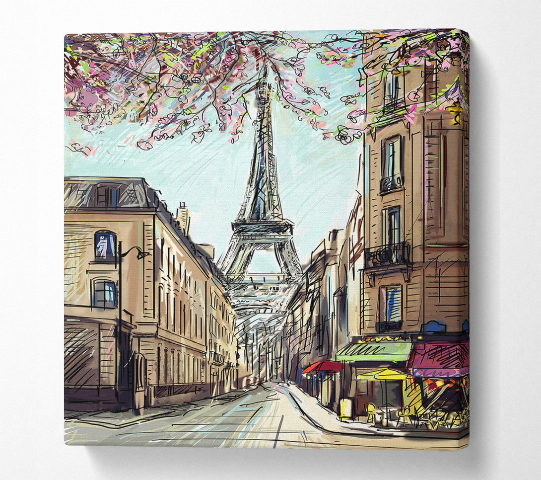 A Canvas Print of Eiffel Tower Streets 12 Canvas Print