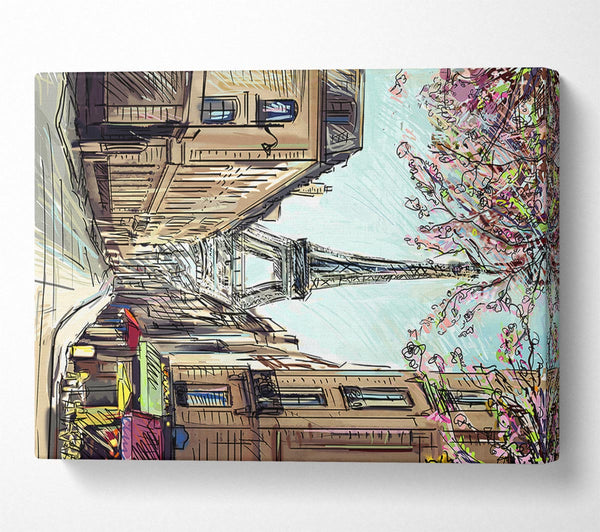  A Canvas Print of Eiffel Tower Streets 12 Canvas Print