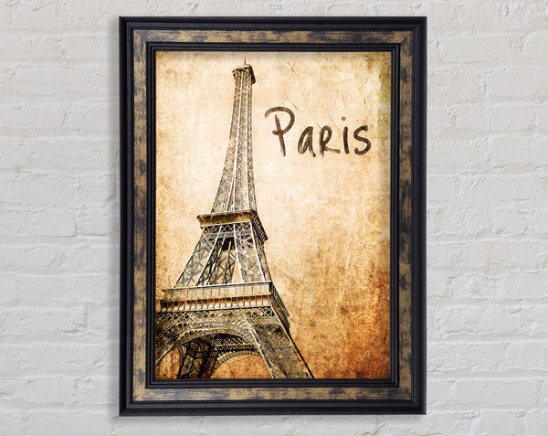 Eiffel Tower Retro 7 Framed Print