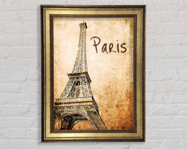 Eiffel Tower Retro 7 Framed Print