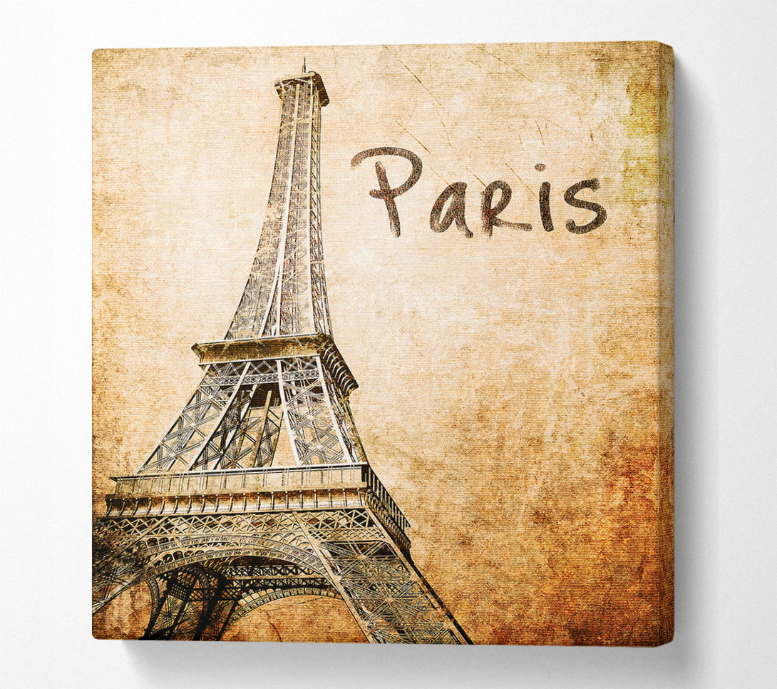  A Canvas Print of Eiffel Tower Retro 7 Canvas Art