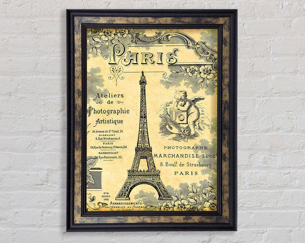 Eiffel Tower Retro 6 Framed Print