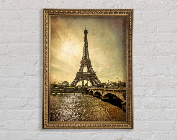 Eiffel Tower Retro 5 Framed Print