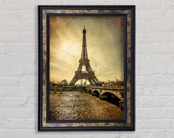 Eiffel Tower Retro 5 Framed Print