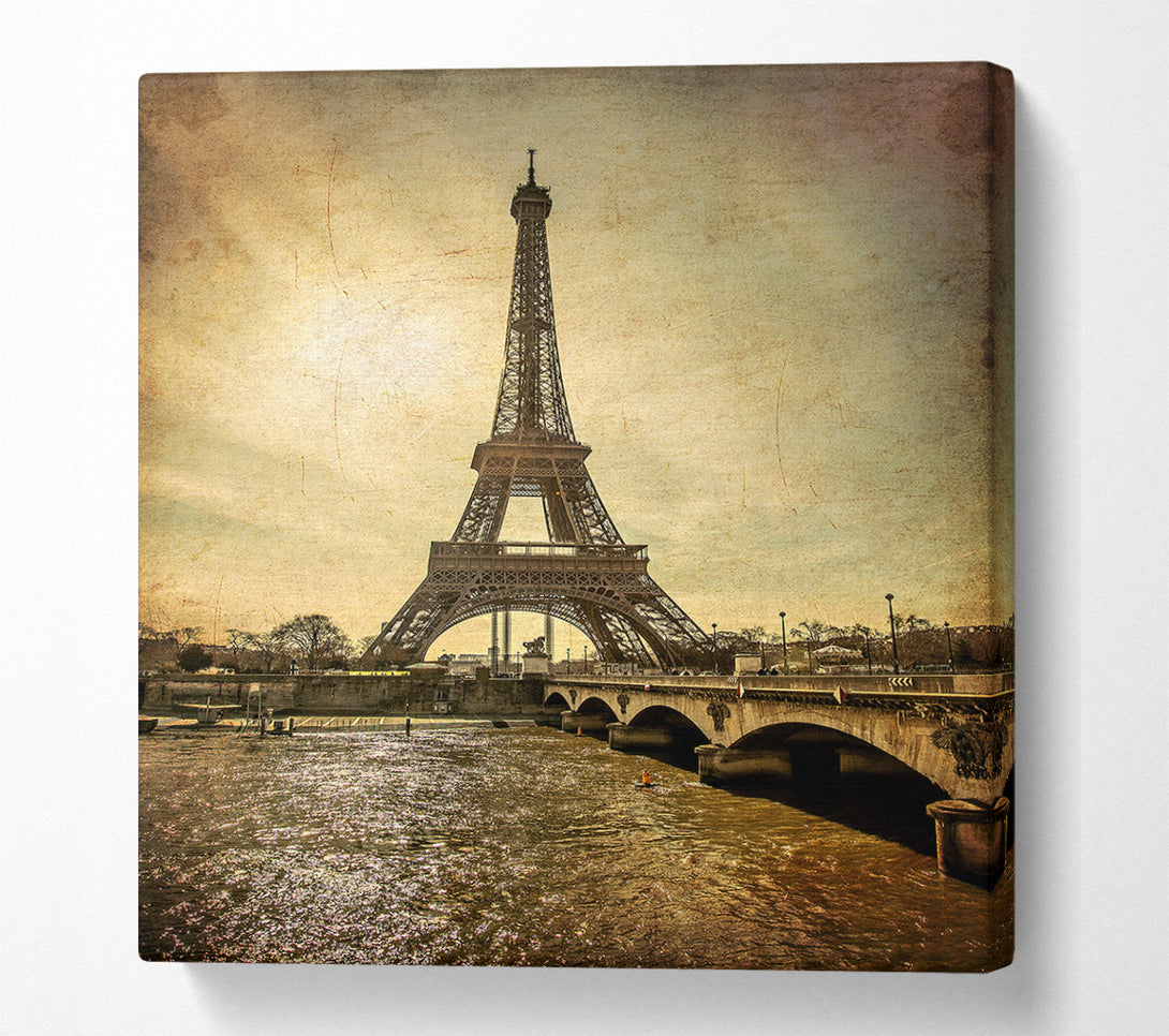  A Canvas Print of Eiffel Tower Retro 5 Canvas Print