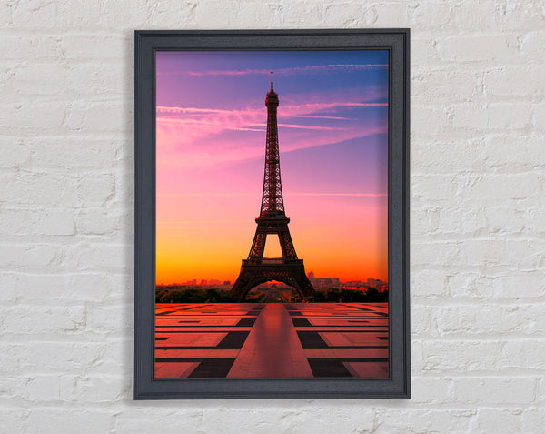 Eiffel Tower Sunset 3 Framed Print