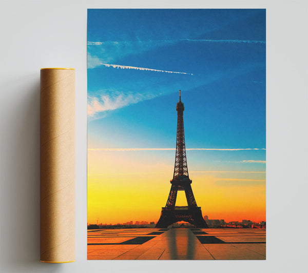Eiffel Tower Sunset 1 Poster