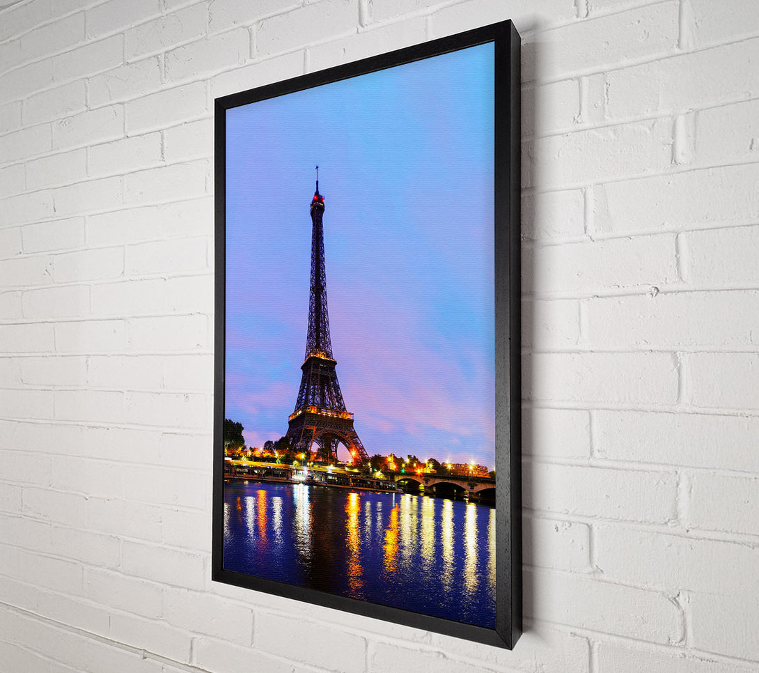  A Canvas Print of Eiffel Tower Dusk Canvas Wall Art