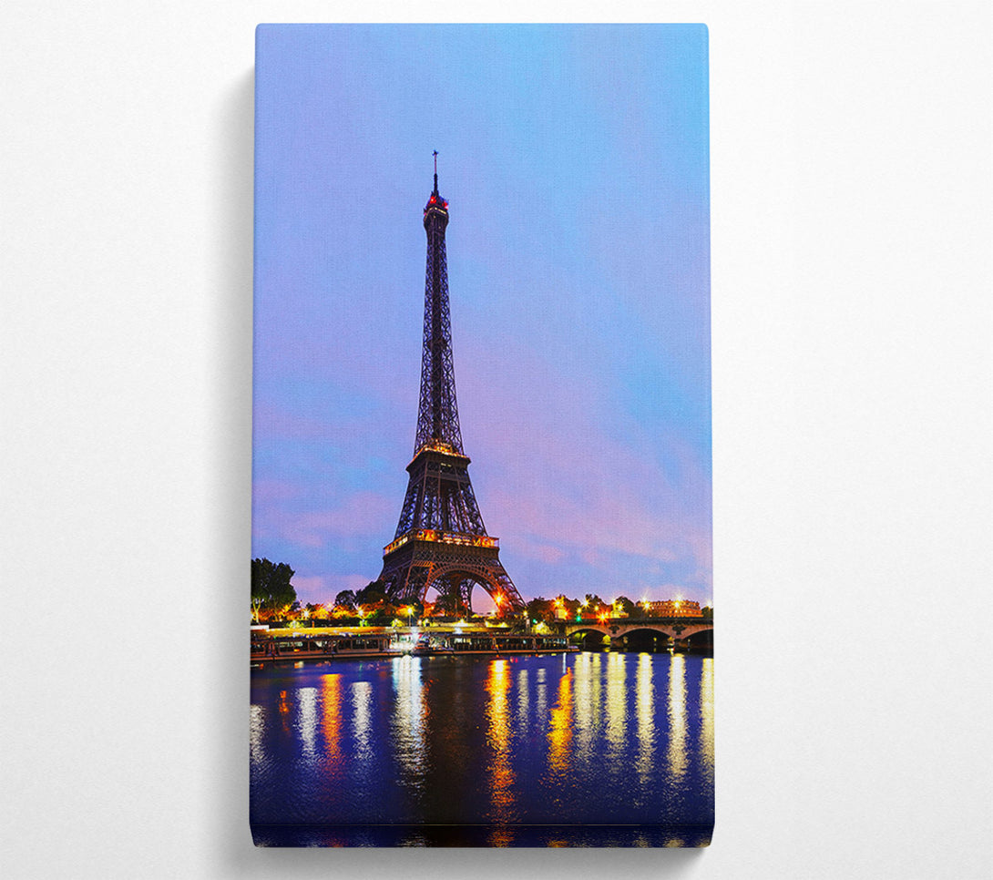  A Canvas Print of Eiffel Tower Dusk Canvas Wall Art