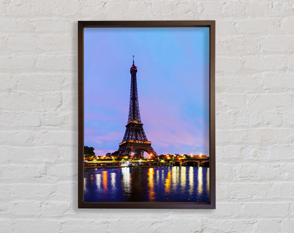 Eiffel Tower Dusk Framed Print