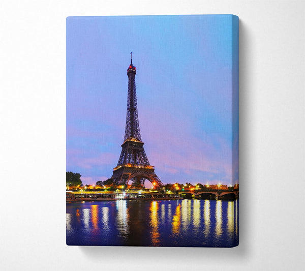  A Canvas Print of Eiffel Tower Dusk Canvas Wall Art