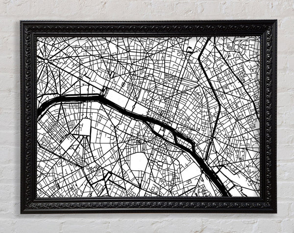Map Of The City 3 Paris Framed Print