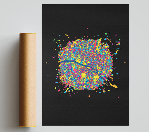Map Of The City 4 Paris Giclee Print