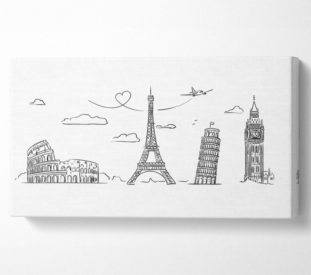  A Canvas Print of Famous Citys Of The Europe 2 Canvas Art