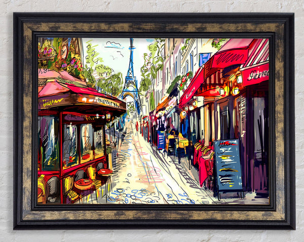 Eiffel Tower Streets 19 Framed Print