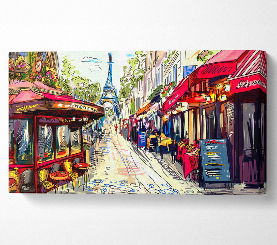  A Canvas Print of Eiffel Tower Streets 19 Canvas Wall Art