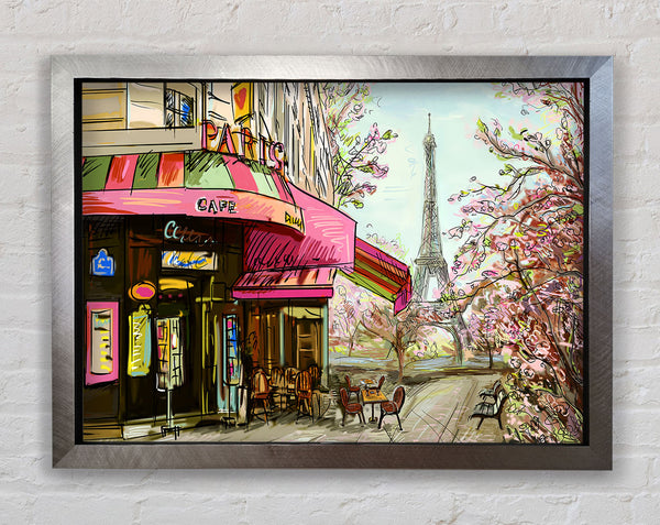 Eiffel Tower Streets 8 Framed Print