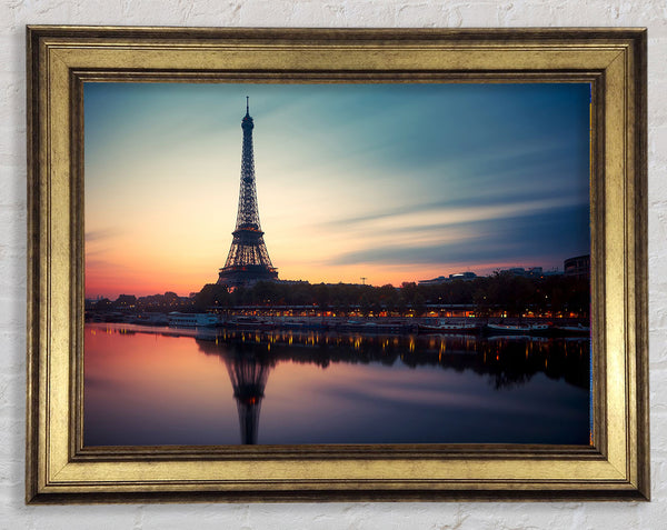 Eiffel Tower Over The River Seine 4 Framed Print