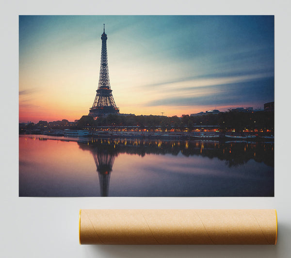 Eiffel Tower Over The River Seine 4 Poster