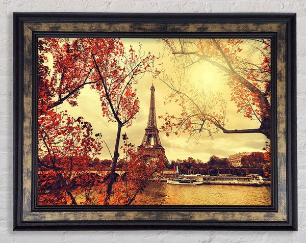 Eiffel Tower Retro 12 Framed Print