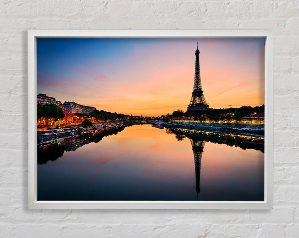 Eiffel Tower Over The River Seine 3 Framed Print