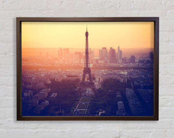 Eiffel Tower Over The Cit Framed Print