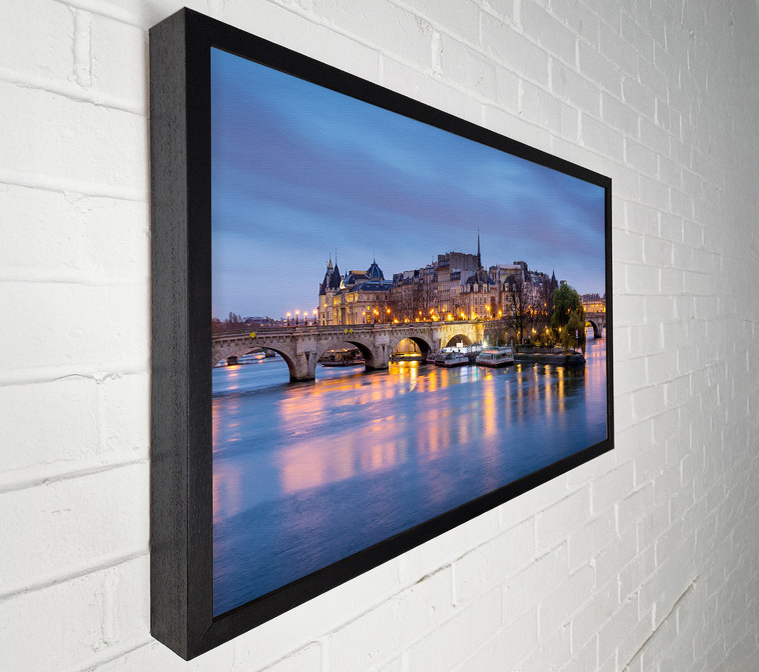  A Canvas Print of River Seine At Twilight 2 Canvas Art