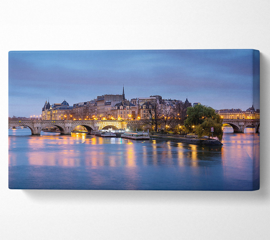  A Canvas Print of River Seine At Twilight 2 Canvas Art