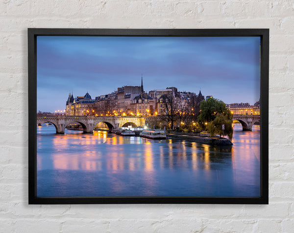 River Seine At Twilight 2 Framed Print