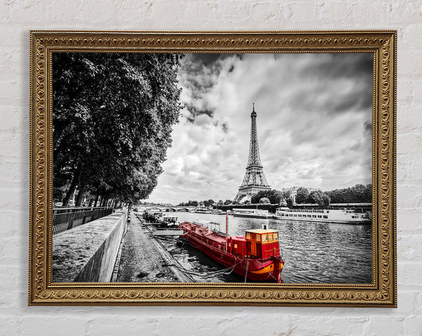 Eiffel TowerRiver Seine Framed Print
