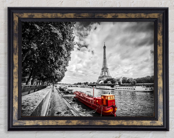 Eiffel TowerRiver Seine Framed Print