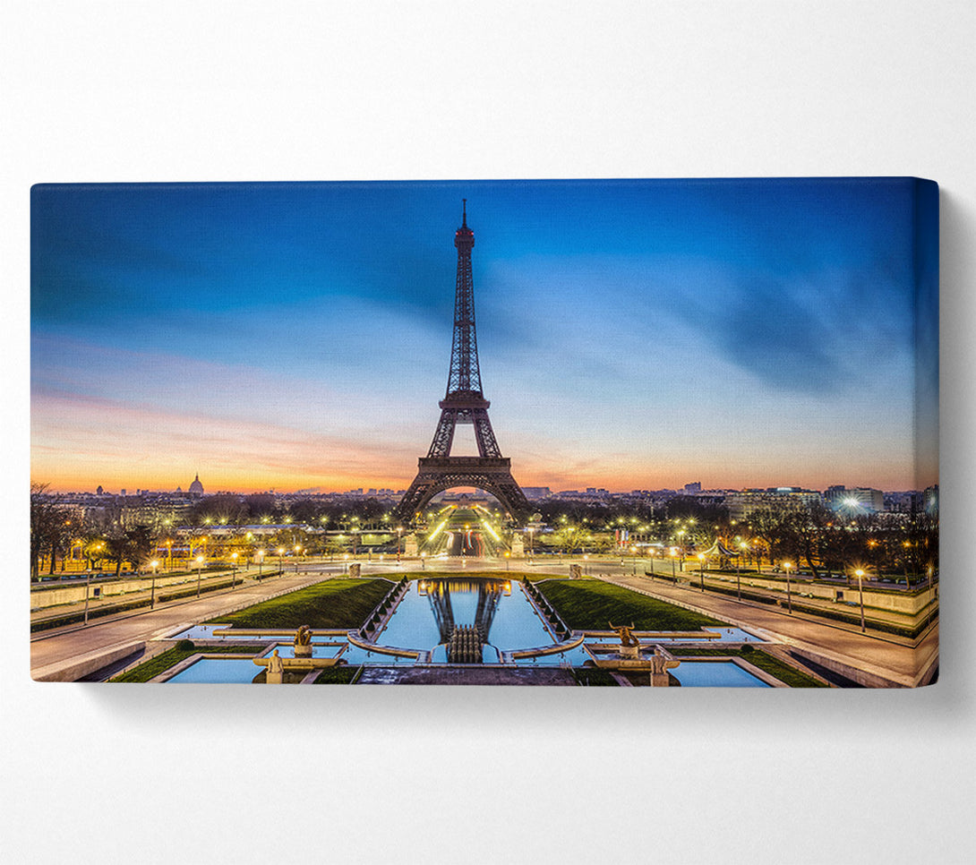  A Canvas Print of Eiffel Tower Night Lights Canvas Print