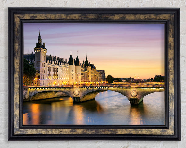 River Seine At Twilight 1 Framed Print