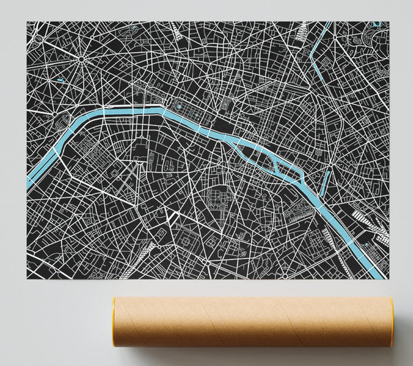 Map Of The City 6 Paris Giclee Print